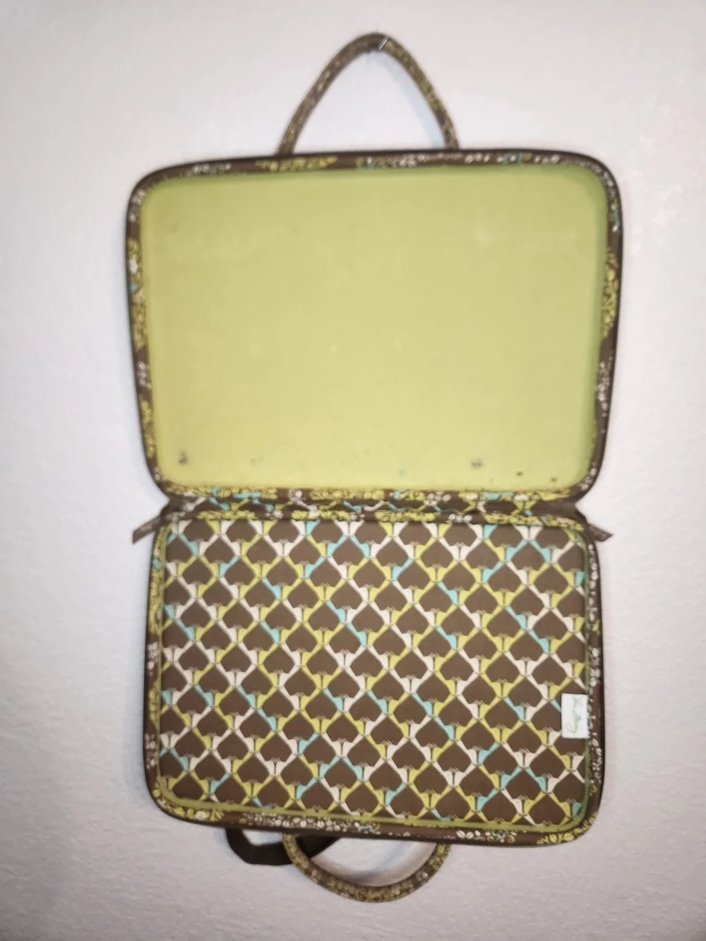 Vera Bradley Hard Shell Tablet Briefcase retired Sittin In A Tree Laptop Bag